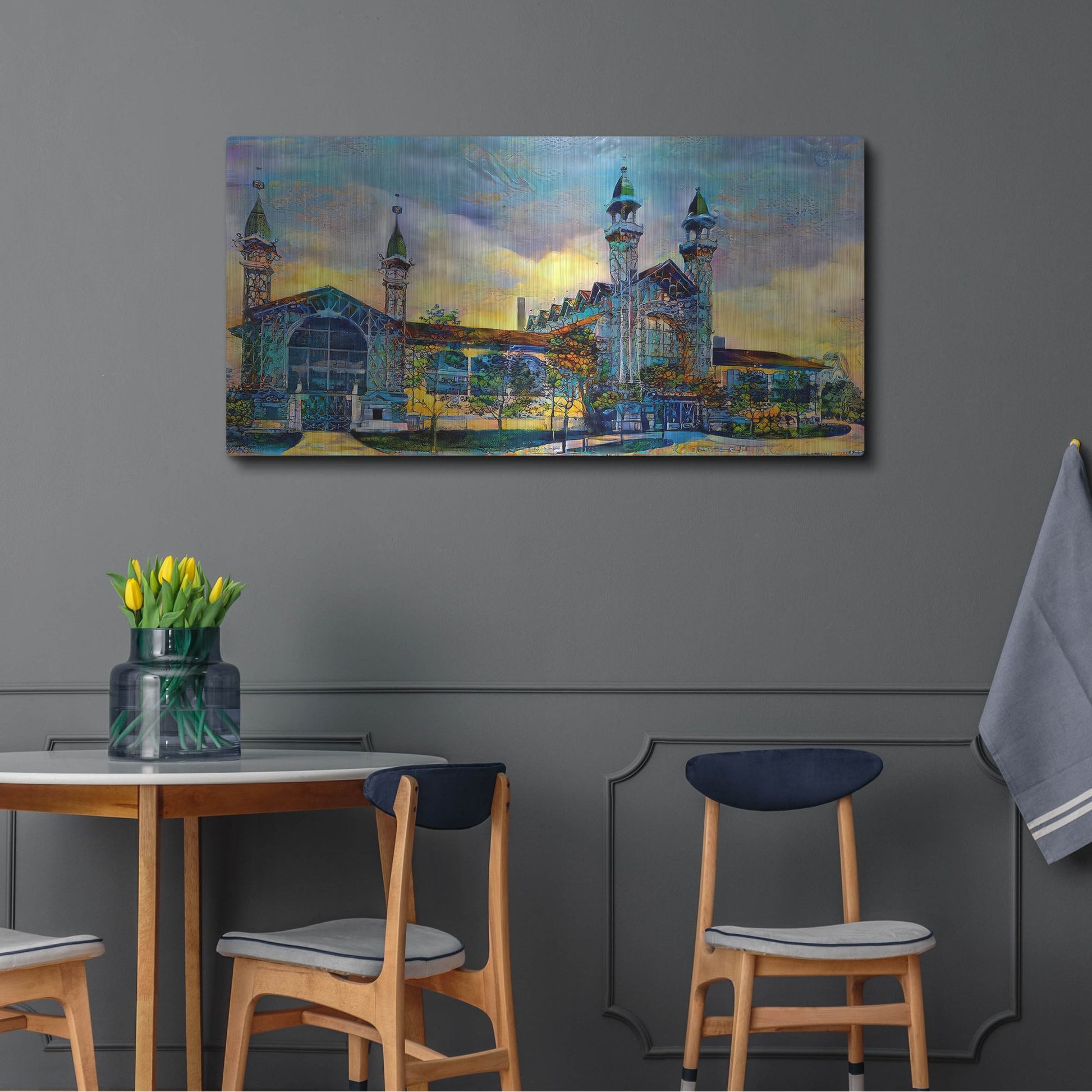 Luxe Metal Art 'Mexico City Antique Chopo Museum' by Pedro Gavidia, Metal Wall Art,48x24