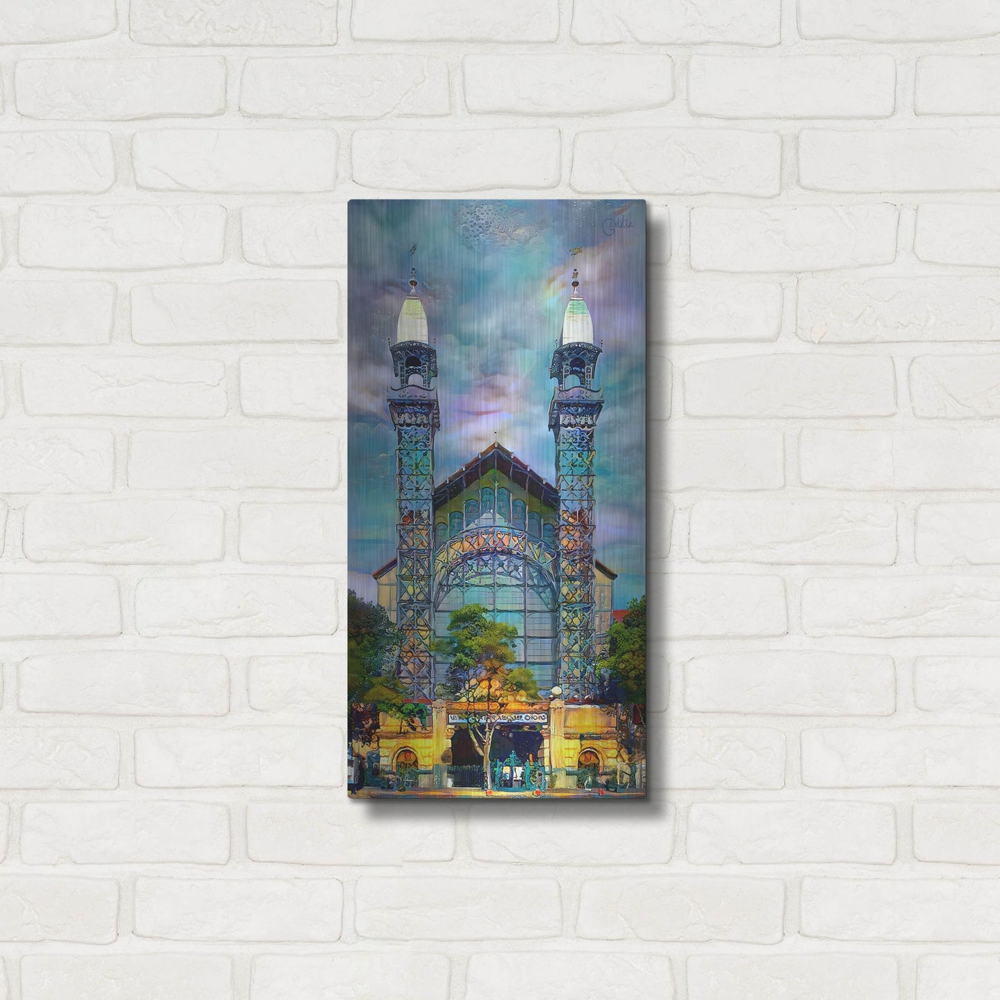 Luxe Metal Art 'Mexico City Chopo Museum Front' by Pedro Gavidia, Metal Wall Art,12x24