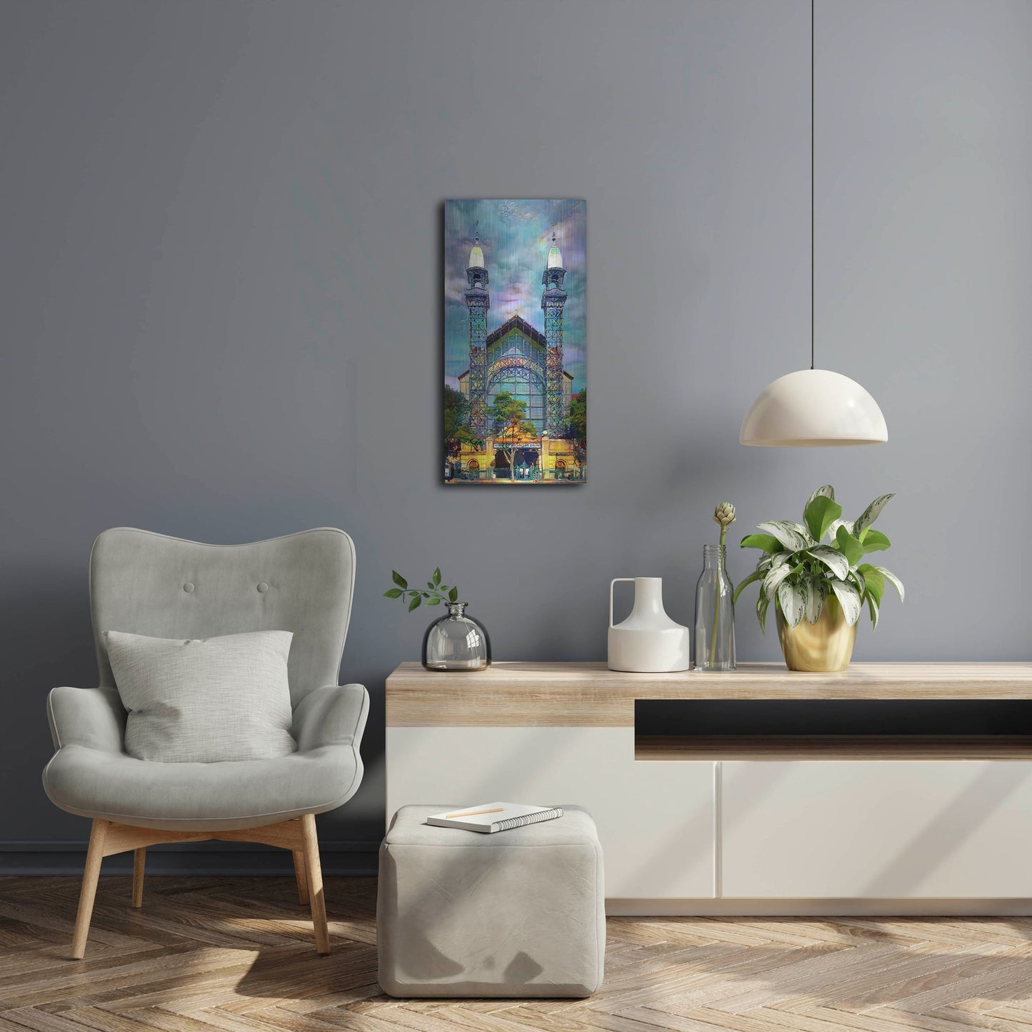 Luxe Metal Art 'Mexico City Chopo Museum Front' by Pedro Gavidia, Metal Wall Art,12x24