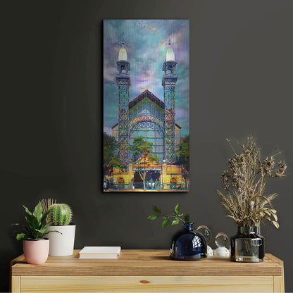 Luxe Metal Art 'Mexico City Chopo Museum Front' by Pedro Gavidia, Metal Wall Art,12x24