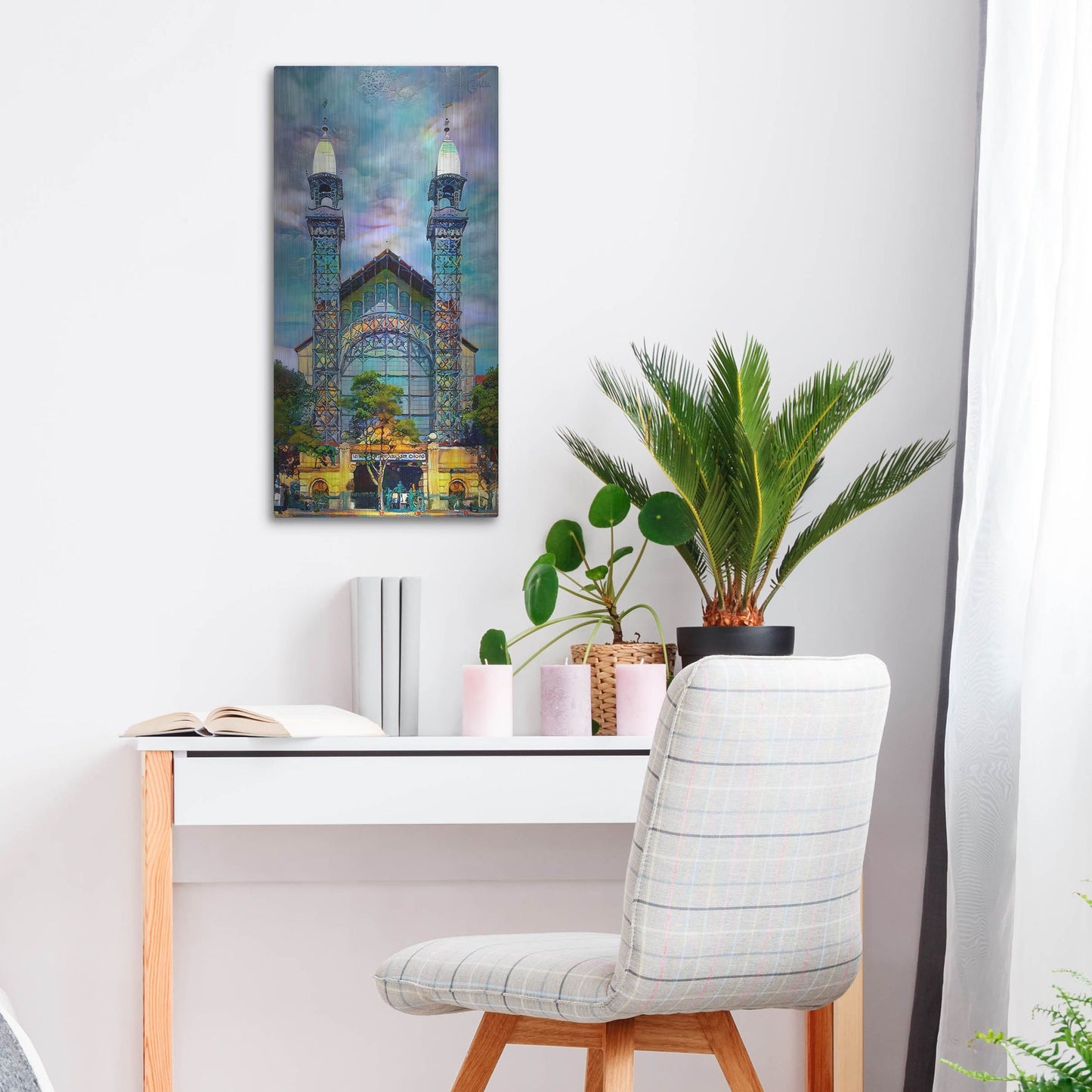 Luxe Metal Art 'Mexico City Chopo Museum Front' by Pedro Gavidia, Metal Wall Art,12x24