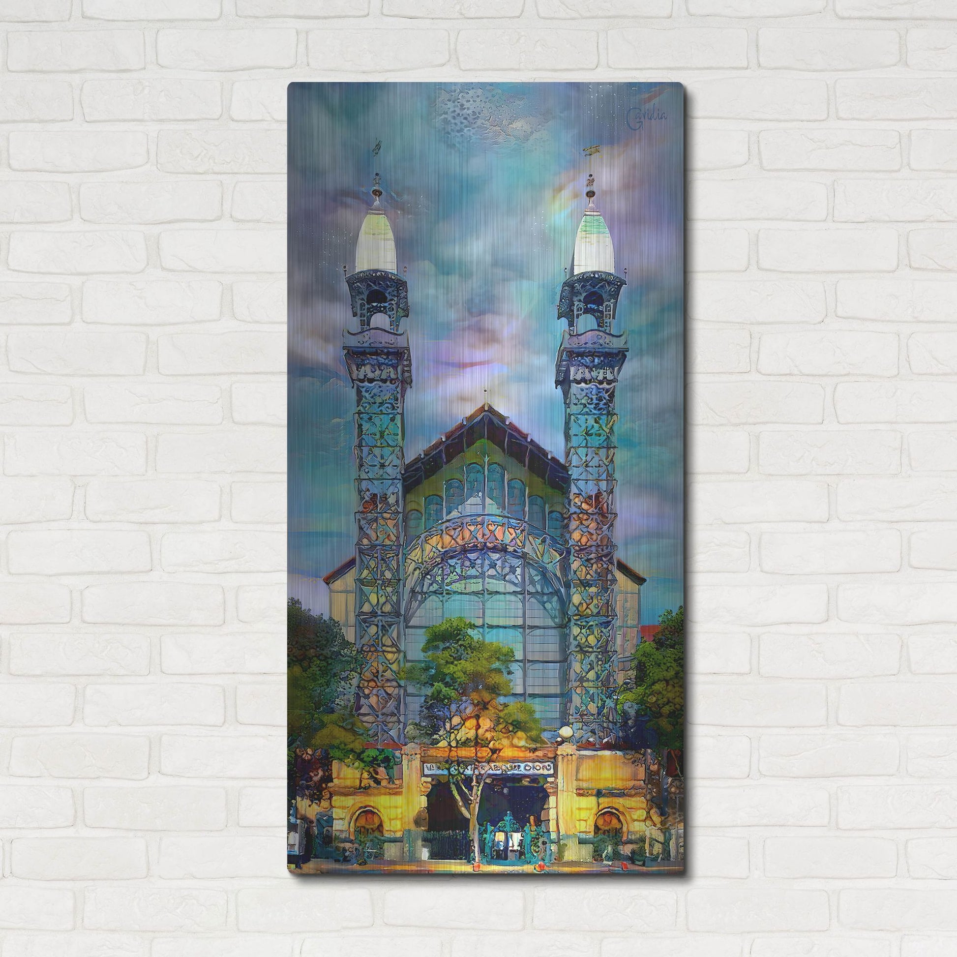 Luxe Metal Art 'Mexico City Chopo Museum Front' by Pedro Gavidia, Metal Wall Art,24x48