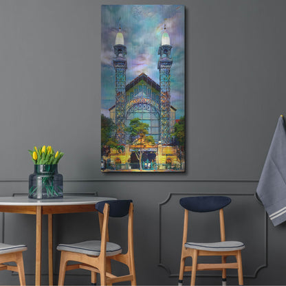 Luxe Metal Art 'Mexico City Chopo Museum Front' by Pedro Gavidia, Metal Wall Art,24x48