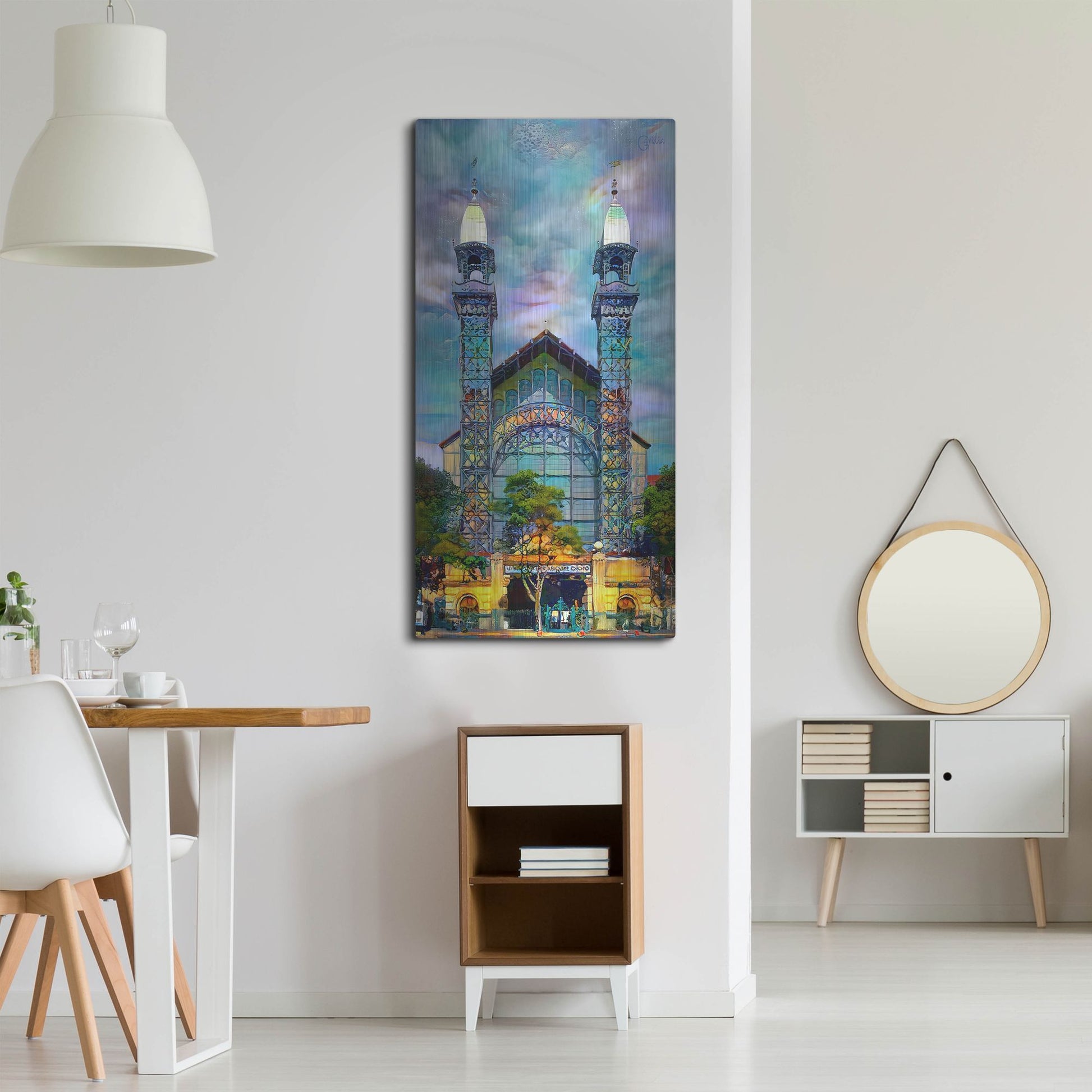 Luxe Metal Art 'Mexico City Chopo Museum Front' by Pedro Gavidia, Metal Wall Art,24x48