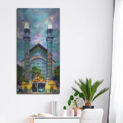 Luxe Metal Art 'Mexico City Chopo Museum Front' by Pedro Gavidia, Metal Wall Art,24x48