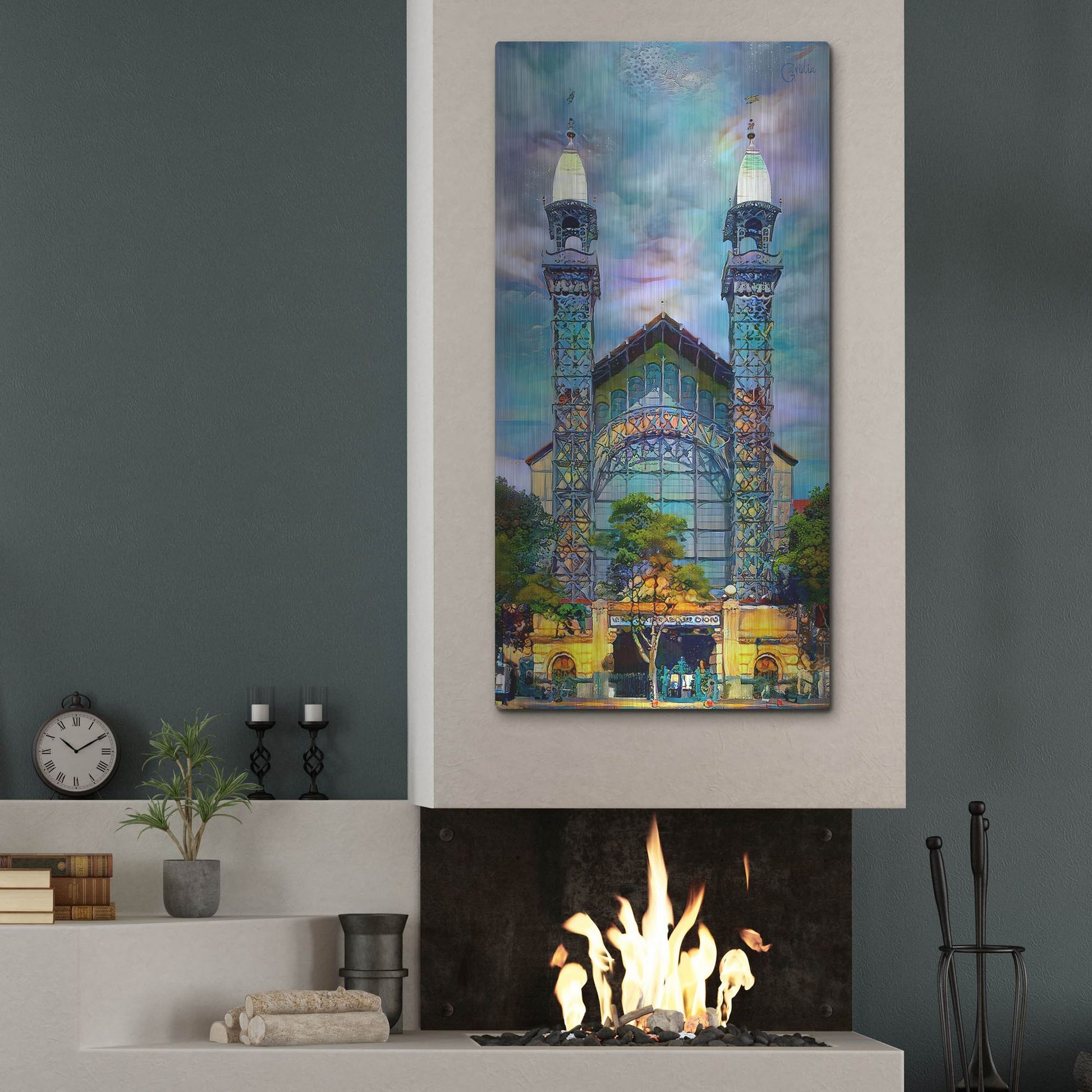 Luxe Metal Art 'Mexico City Chopo Museum Front' by Pedro Gavidia, Metal Wall Art,24x48