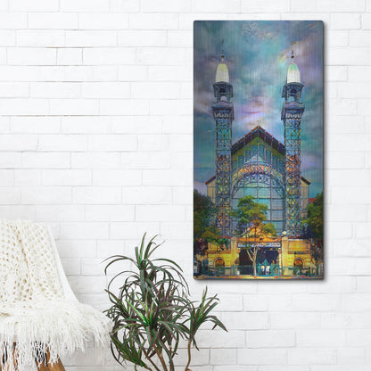 Luxe Metal Art 'Mexico City Chopo Museum Front' by Pedro Gavidia, Metal Wall Art,24x48