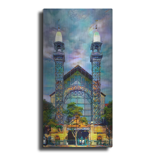 Luxe Metal Art 'Mexico City Chopo Museum Front' by Pedro Gavidia, Metal Wall Art