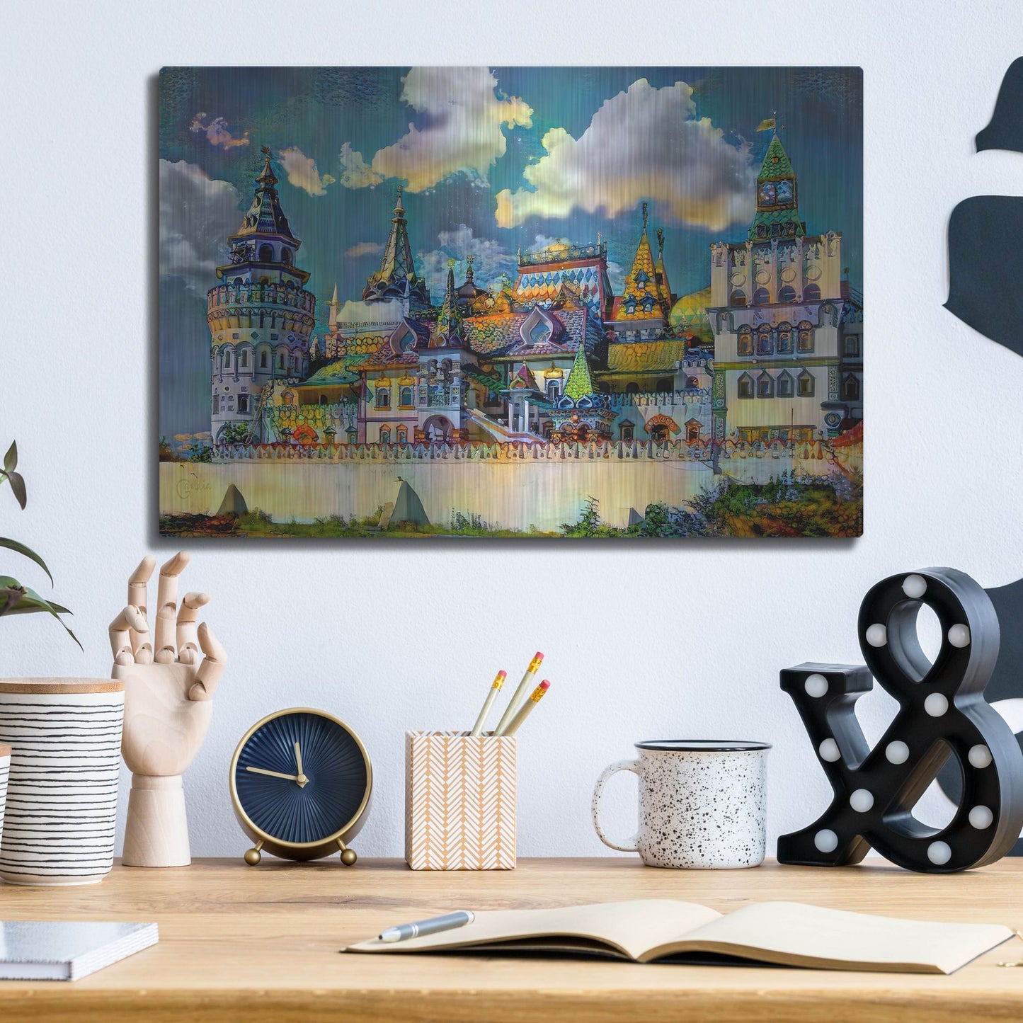 Luxe Metal Art 'Moscow Russia Izmailovsky Market' by Pedro Gavidia, Metal Wall Art,16x12