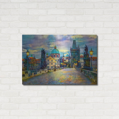 Luxe Metal Art 'Prague Czech Republic Charles Bridge' by Pedro Gavidia, Metal Wall Art,36x24