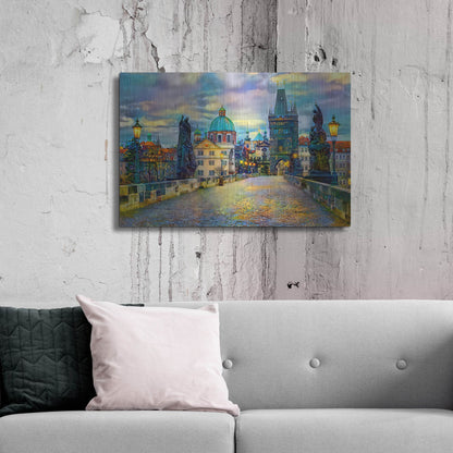 Luxe Metal Art 'Prague Czech Republic Charles Bridge' by Pedro Gavidia, Metal Wall Art,36x24