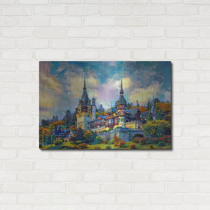 Luxe Metal Art 'Sinai Romania Peles Castle' by Pedro Gavidia, Metal Wall Art,36x24