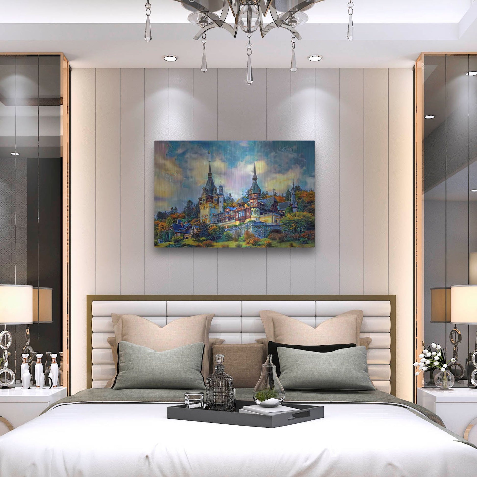 Luxe Metal Art 'Sinai Romania Peles Castle' by Pedro Gavidia, Metal Wall Art,36x24