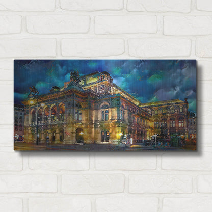 Luxe Metal Art 'Vienna Austria Opera House' by Pedro Gavidia, Metal Wall Art,24x12