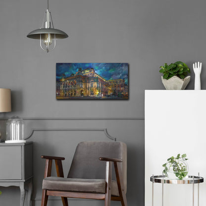 Luxe Metal Art 'Vienna Austria Opera House' by Pedro Gavidia, Metal Wall Art,24x12