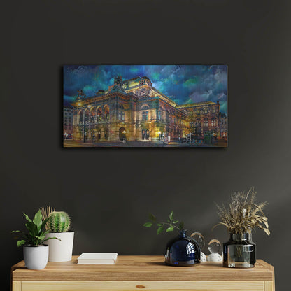 Luxe Metal Art 'Vienna Austria Opera House' by Pedro Gavidia, Metal Wall Art,24x12