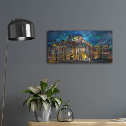 Luxe Metal Art 'Vienna Austria Opera House' by Pedro Gavidia, Metal Wall Art,24x12