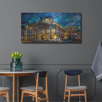 Luxe Metal Art 'Vienna Austria Opera House' by Pedro Gavidia, Metal Wall Art,48x24