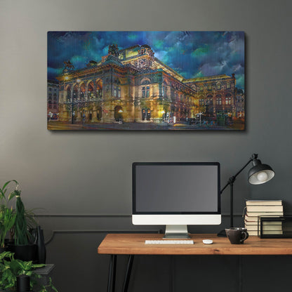 Luxe Metal Art 'Vienna Austria Opera House' by Pedro Gavidia, Metal Wall Art,48x24