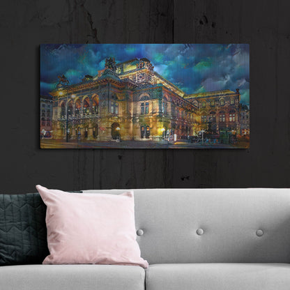Luxe Metal Art 'Vienna Austria Opera House' by Pedro Gavidia, Metal Wall Art,48x24