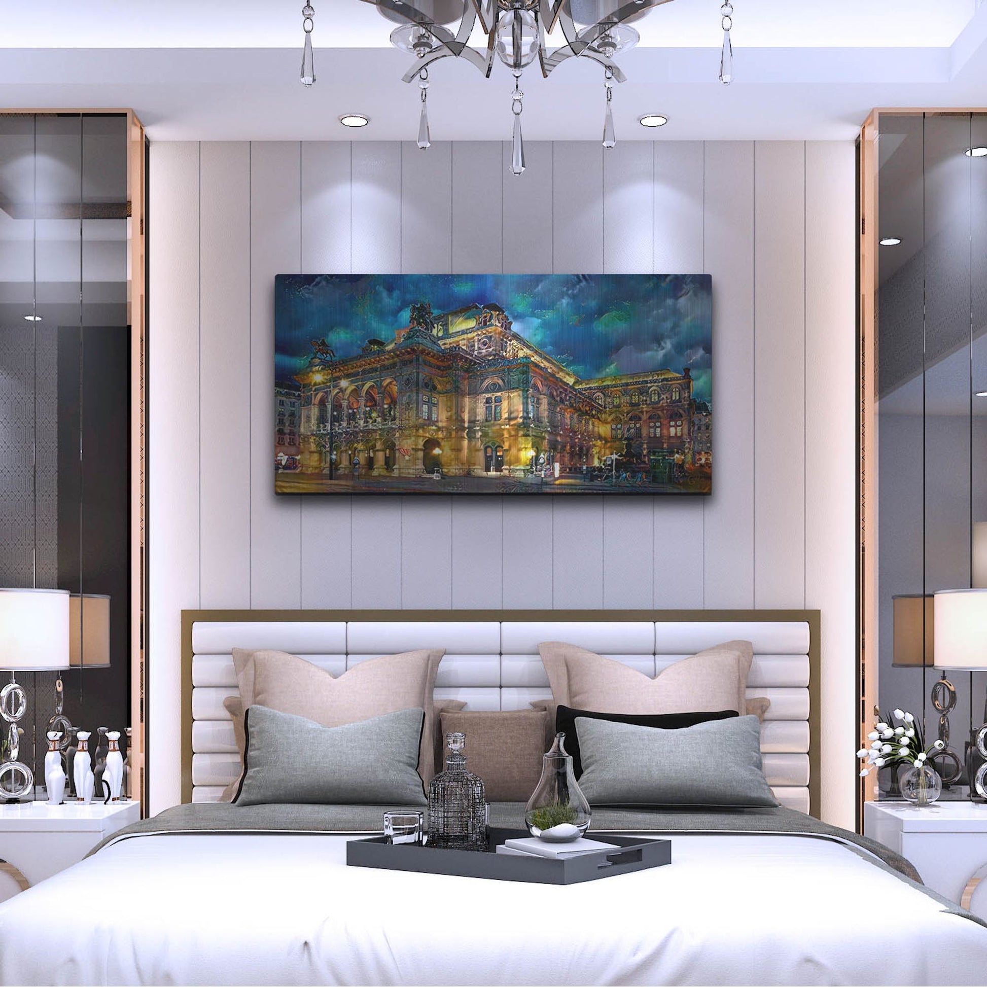 Luxe Metal Art 'Vienna Austria Opera House' by Pedro Gavidia, Metal Wall Art,48x24