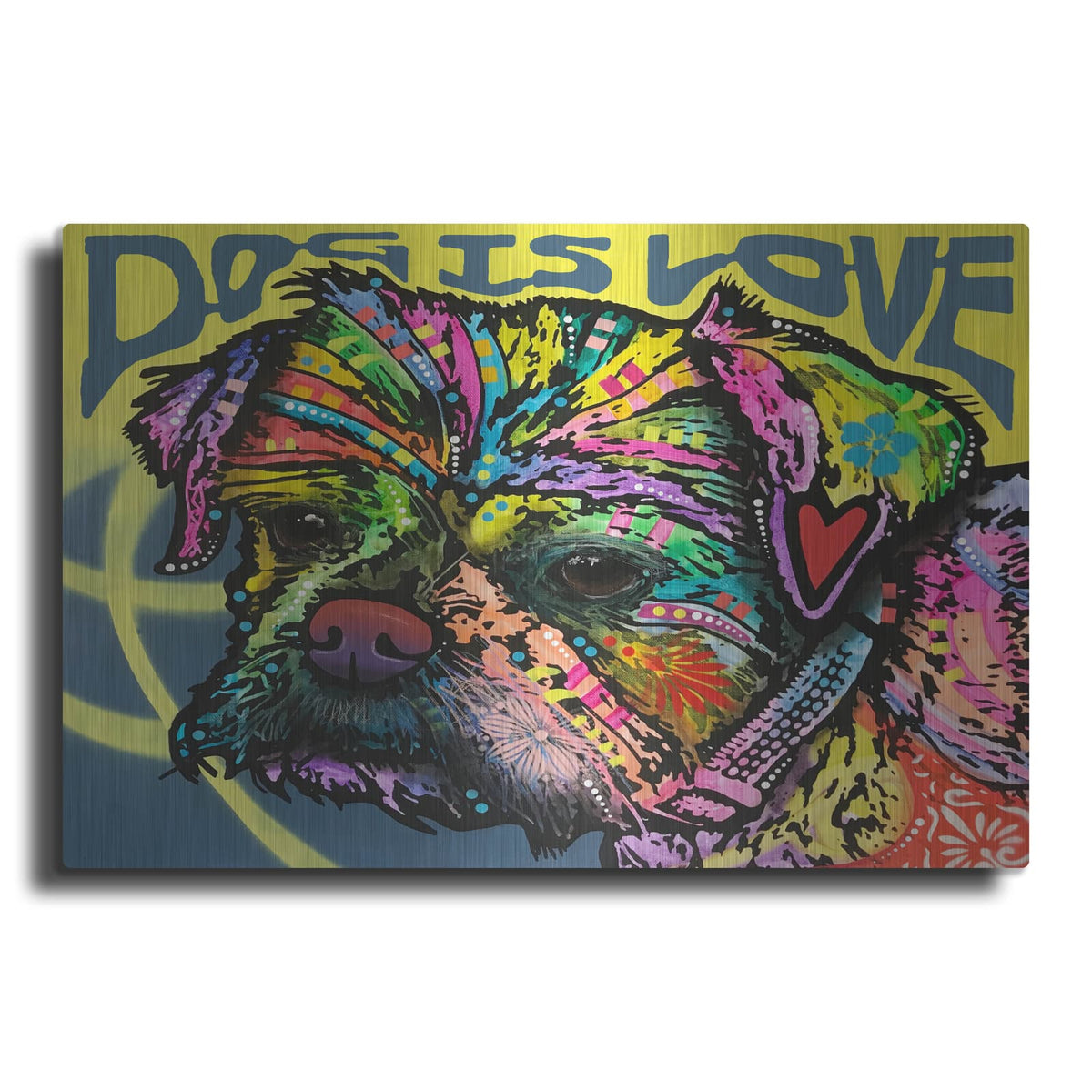 'Dog Is Love (Heart)' by Dean Russo – Metal Wall Art