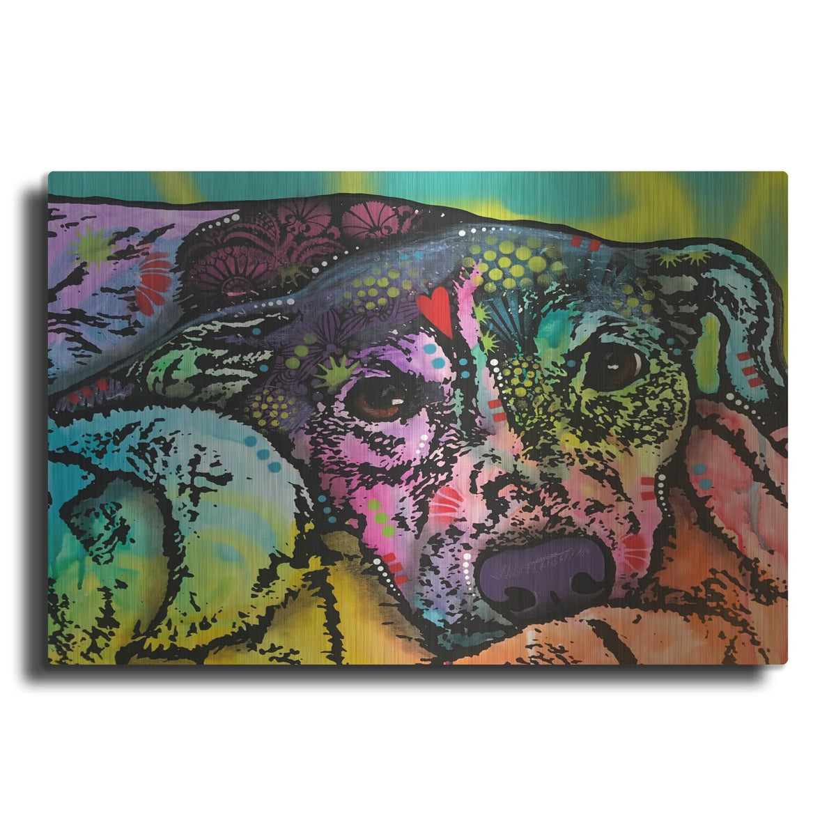 'Comfy Dog' by Dean Russo – Metal Wall Art