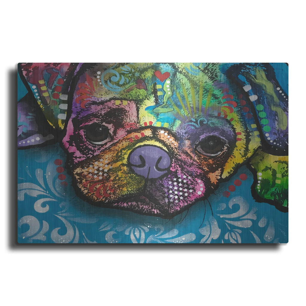 'Good Boy Pug' by Dean Russo – Metal Wall Art