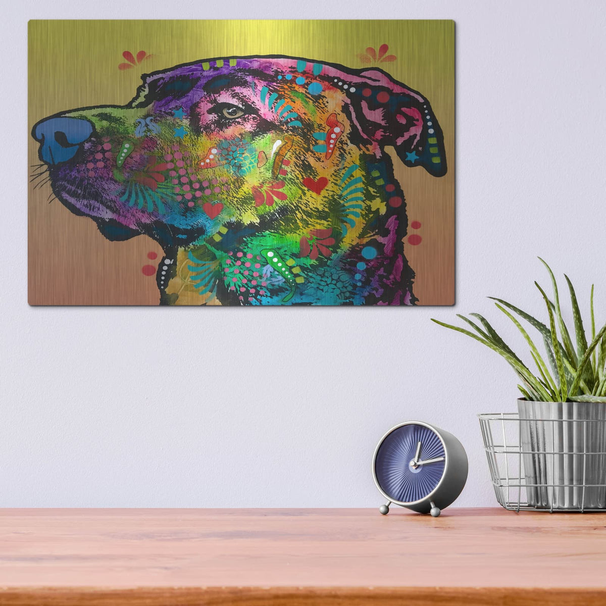 'Good Boy Blue Nose' by Dean Russo – Metal Wall Art, 16x12 room view