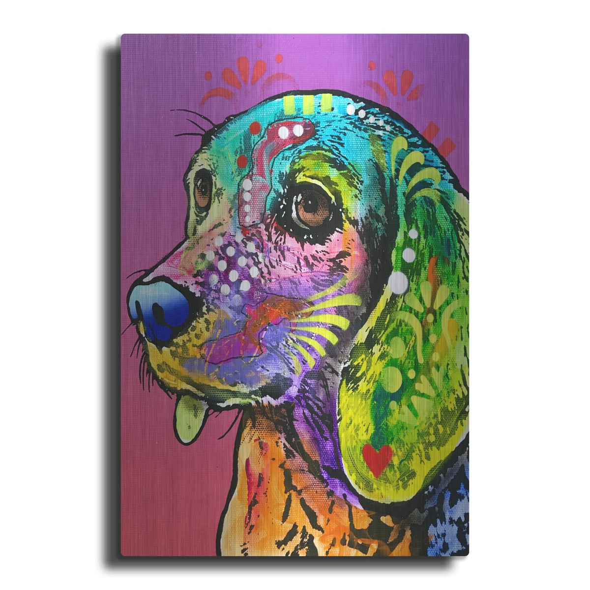 'Puppy Eyes Purple' by Dean Russo – Metal Wall Art