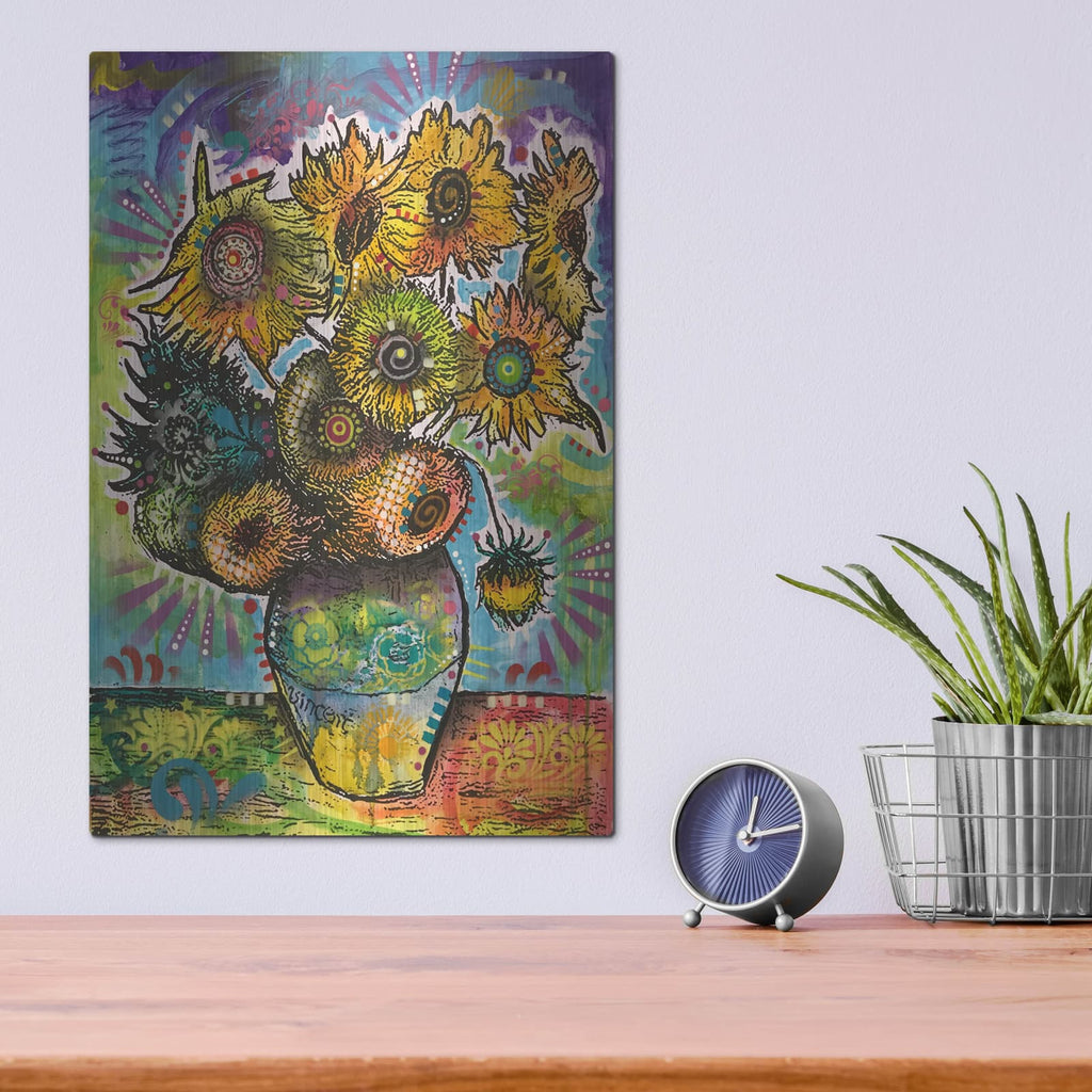 'Gogh Sunflowers' by Dean Russo – Metal Wall Art, 12x16 room view