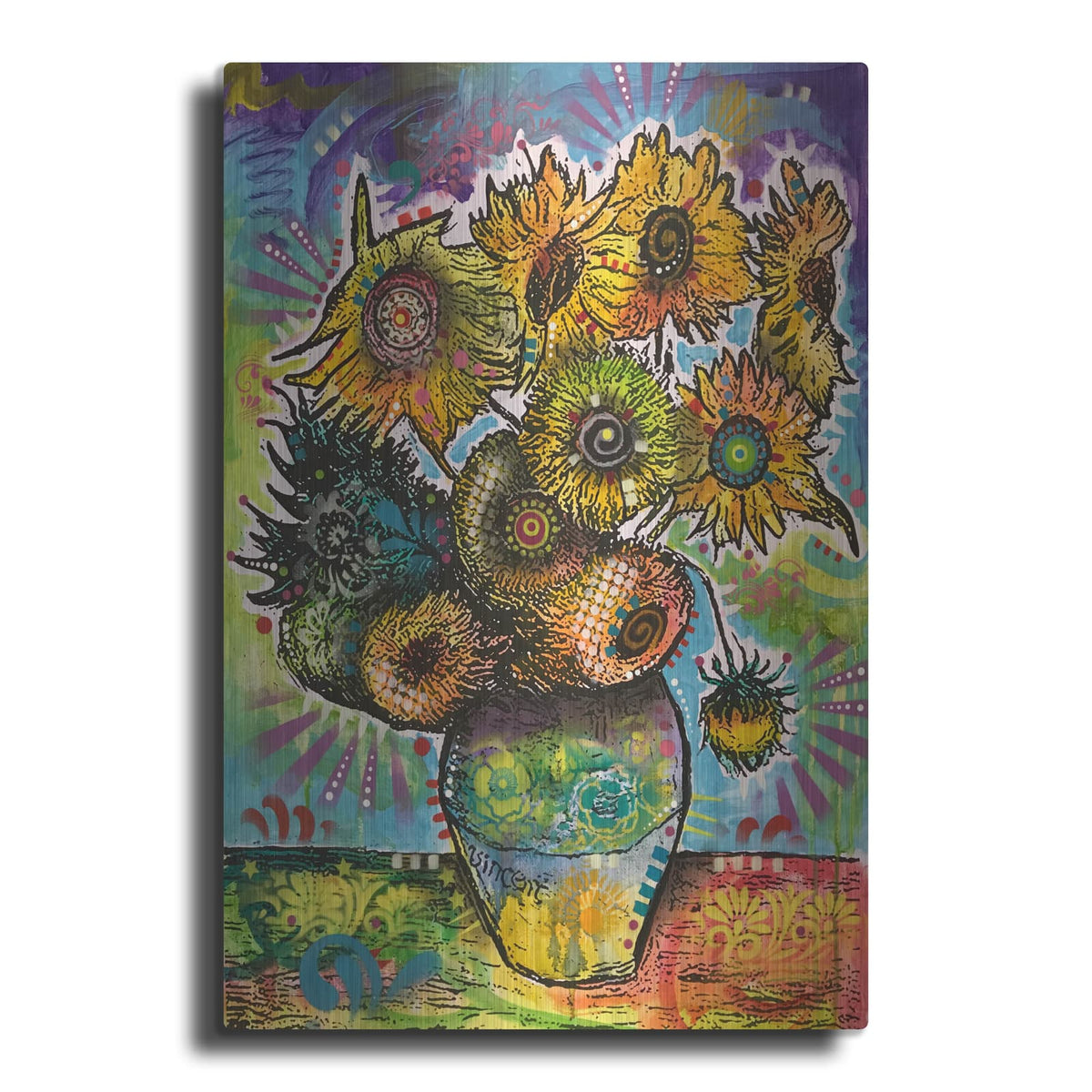 'Gogh Sunflowers' by Dean Russo – Metal Wall Art