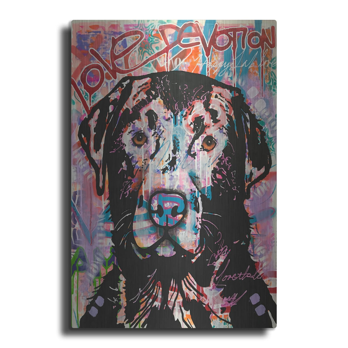 'Love Devotion Lab' by Dean Russo – Metal Wall Art