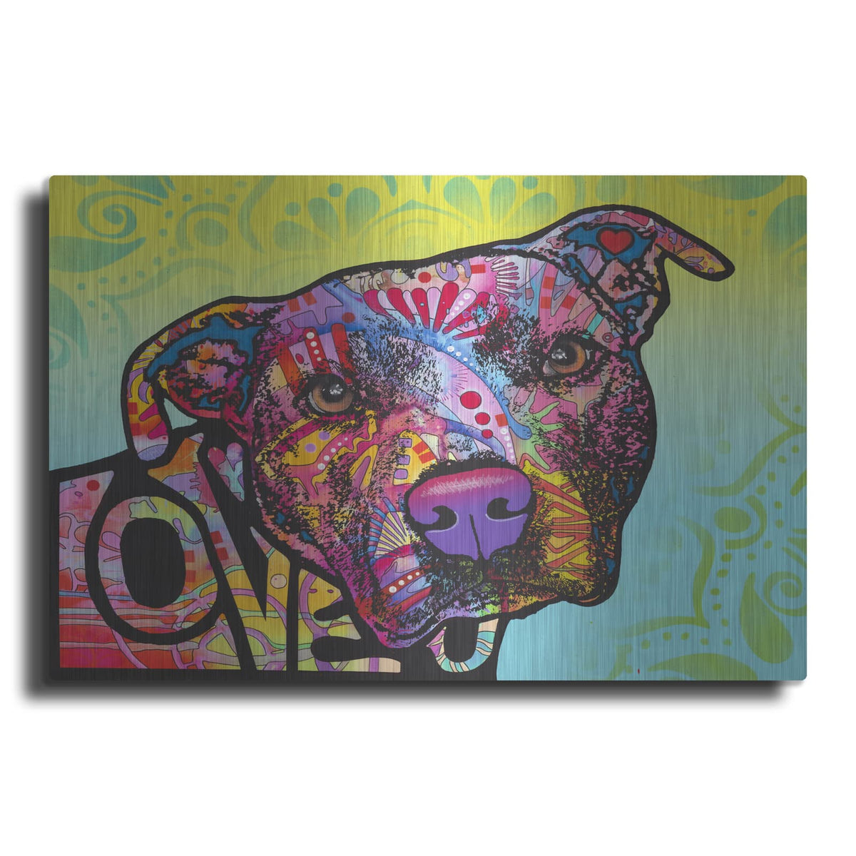 'Love You Pit Bull' by Dean Russo – Metal Wall Art