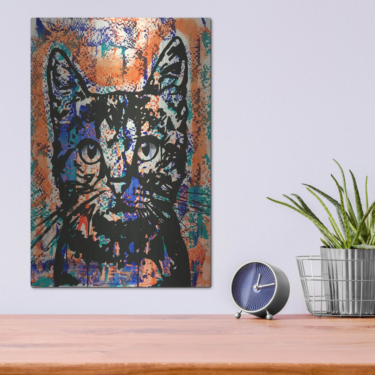 'Nine Lives Cat' by Dean Russo – Metal Wall Art, 12x16 room view