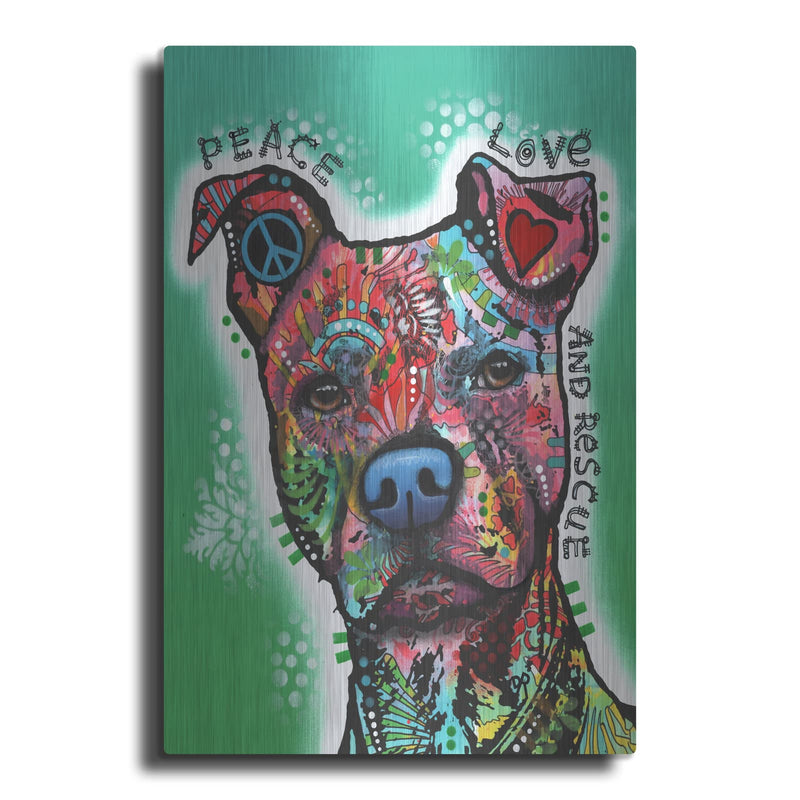 'Peace, Love, and Rescue' by Dean Russo – Metal Wall Art