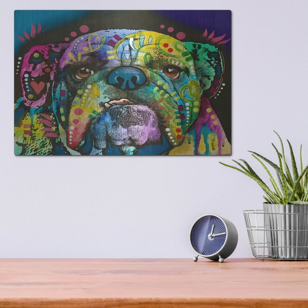 'Straight On Bull' by Dean Russo – Metal Wall Art, 16x12 room view