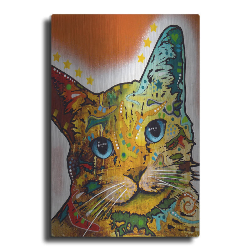 'Tilt Cat Earth Tone' by Dean Russo – Metal Wall Art