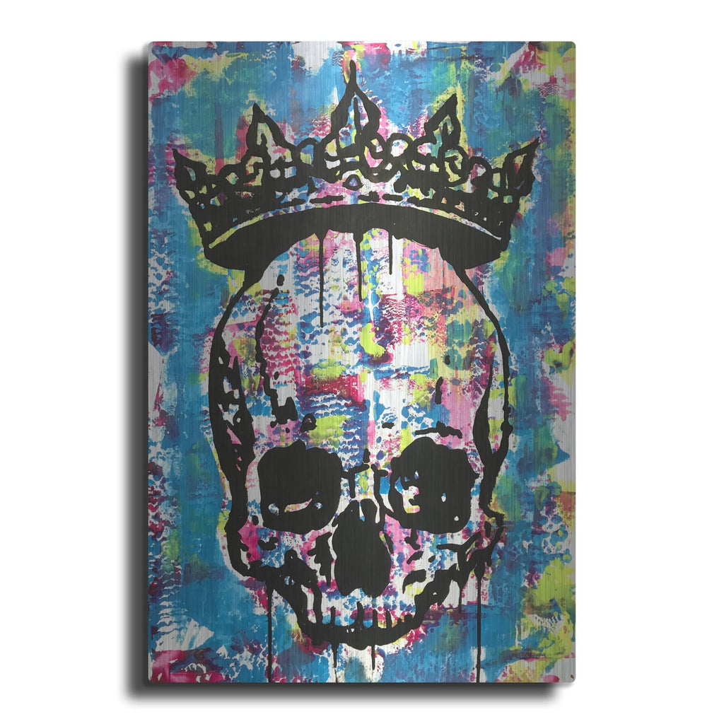 'Crowned Skull' by Dean Russo – Metal Wall Art