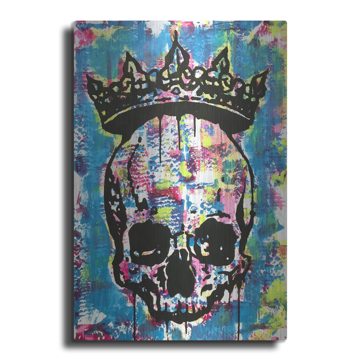 'Crowned Skull' by Dean Russo – Metal Wall Art