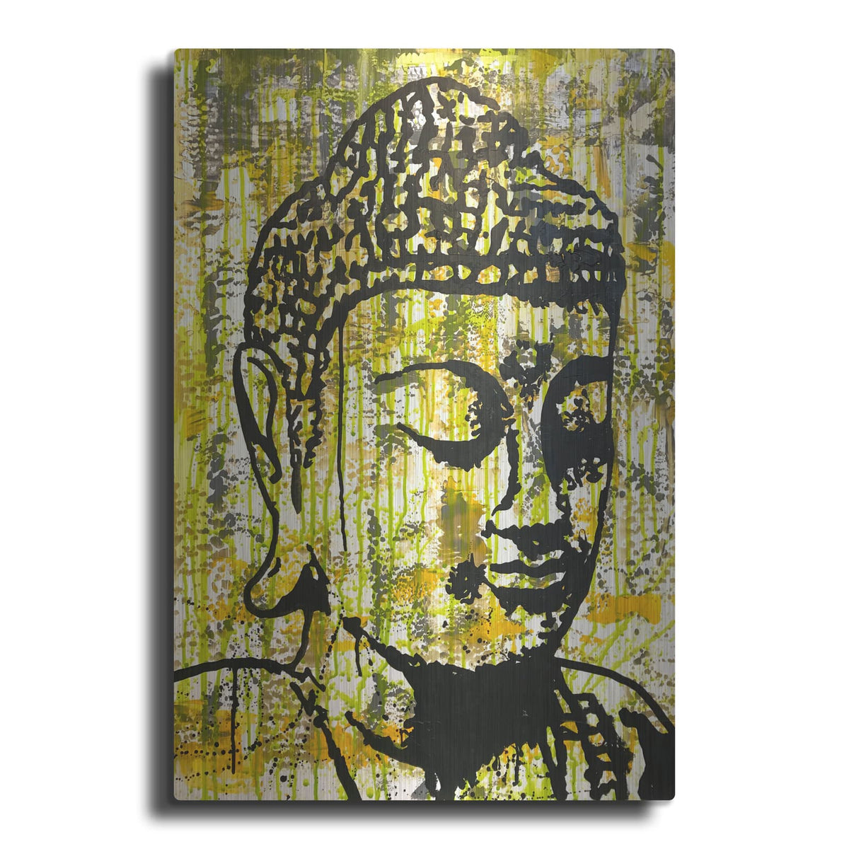 'Yellow Meditating' by Dean Russo – Metal Wall Art