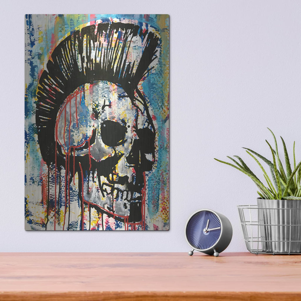 'Punk Skull' by Dean Russo – Metal Wall Art, 12x16 room view