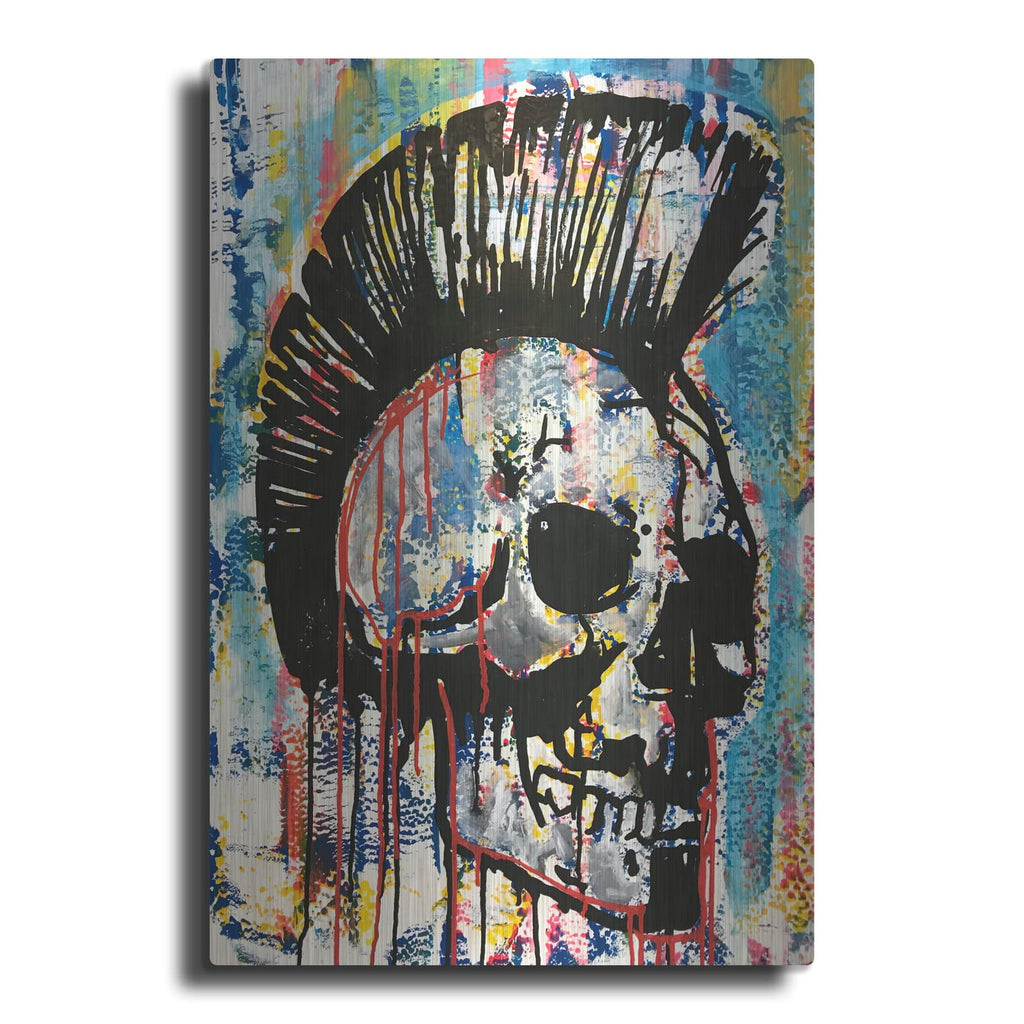 'Punk Skull' by Dean Russo – Metal Wall Art