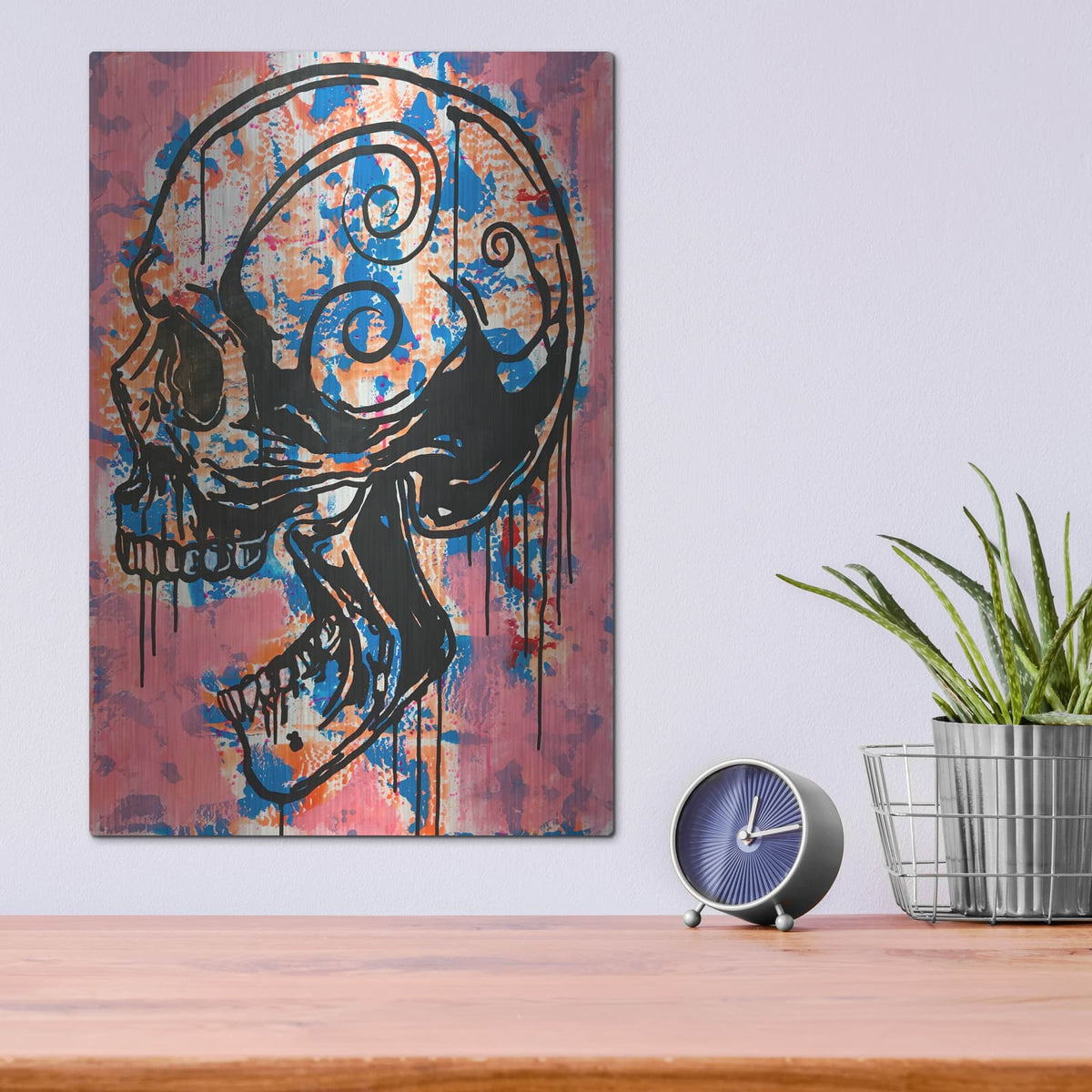 'Screaming Skull 1' by Dean Russo – Metal Wall Art, 12x16 room view