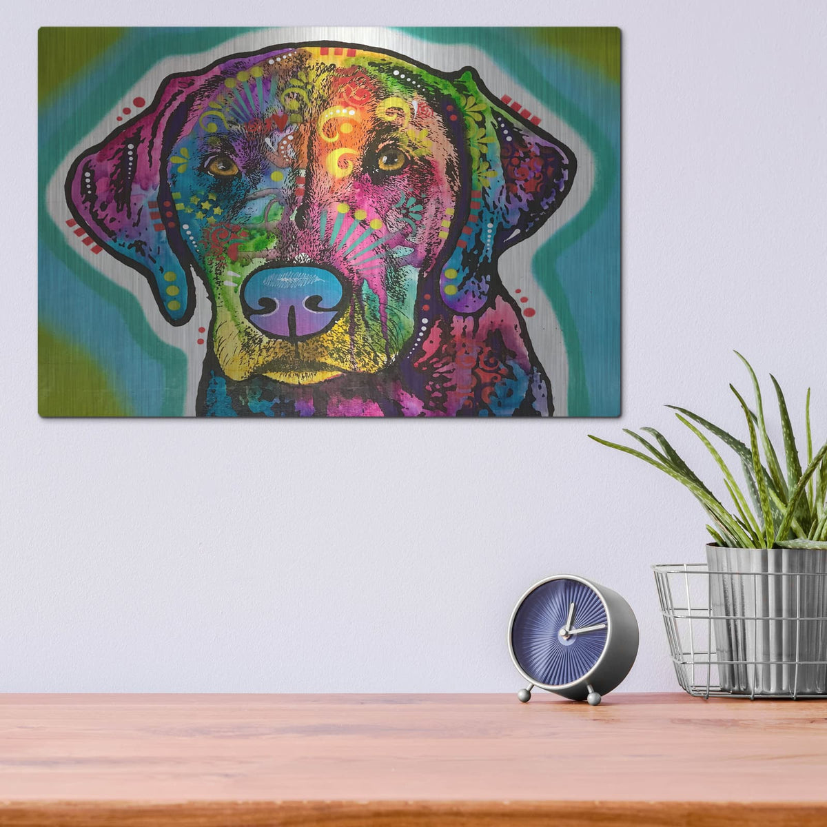 'What Now' by Dean Russo – Metal Wall Art, 16x12 room view