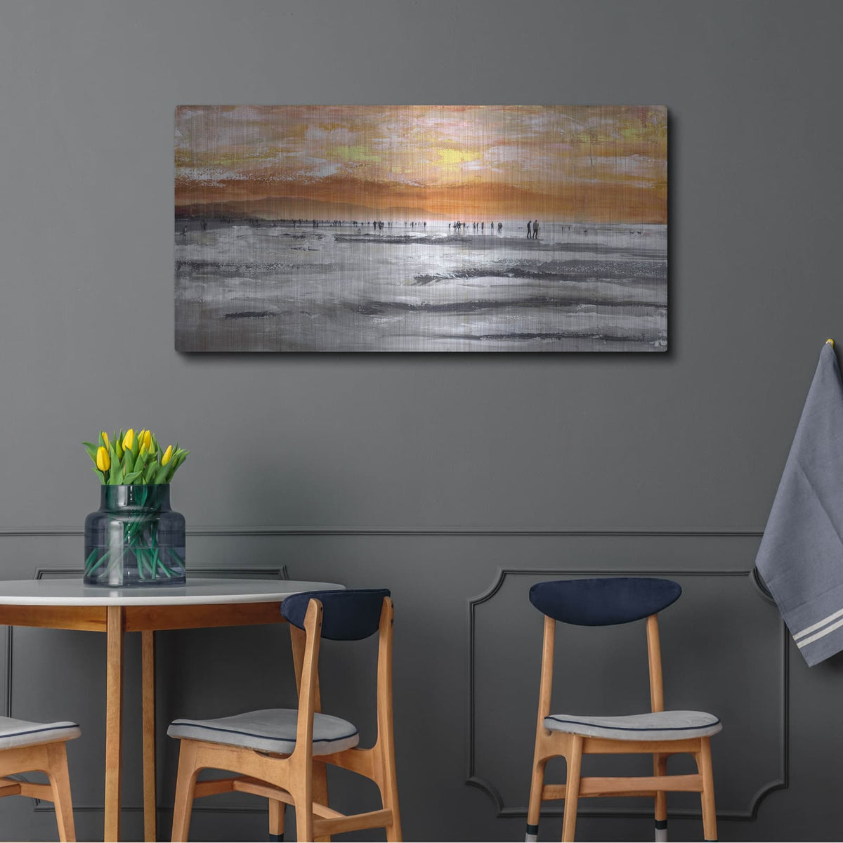 'Beach II Crop' by Incado – Metal Wall Art, 48x24 room view