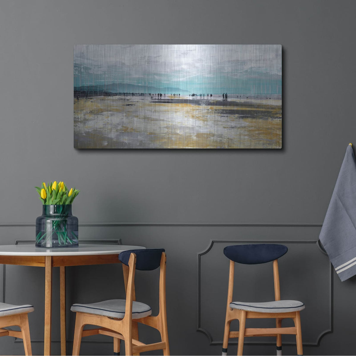 'Beach III' by Incado – Metal Wall Art, 48x24 room view