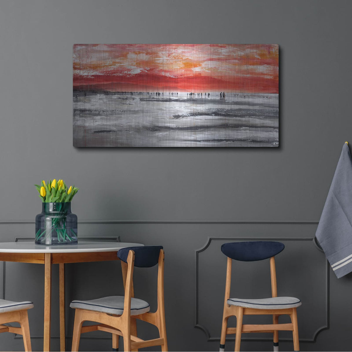 'Beach IV' by Incado – Metal Wall Art, 48x24 room view