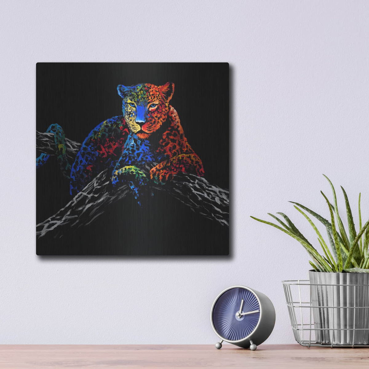 'The Cheetah' by Incado – Metal Wall Art, 12x12 room view