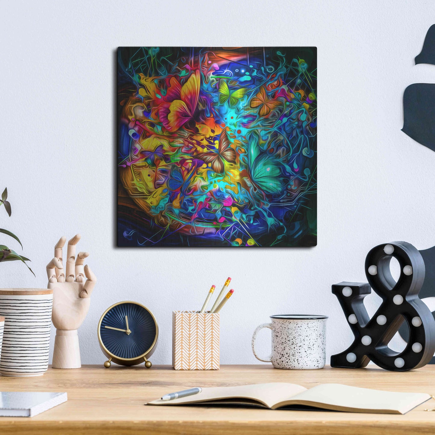 Luxe Metal Art 'Melting Pot' Metal Wall Art,12x12